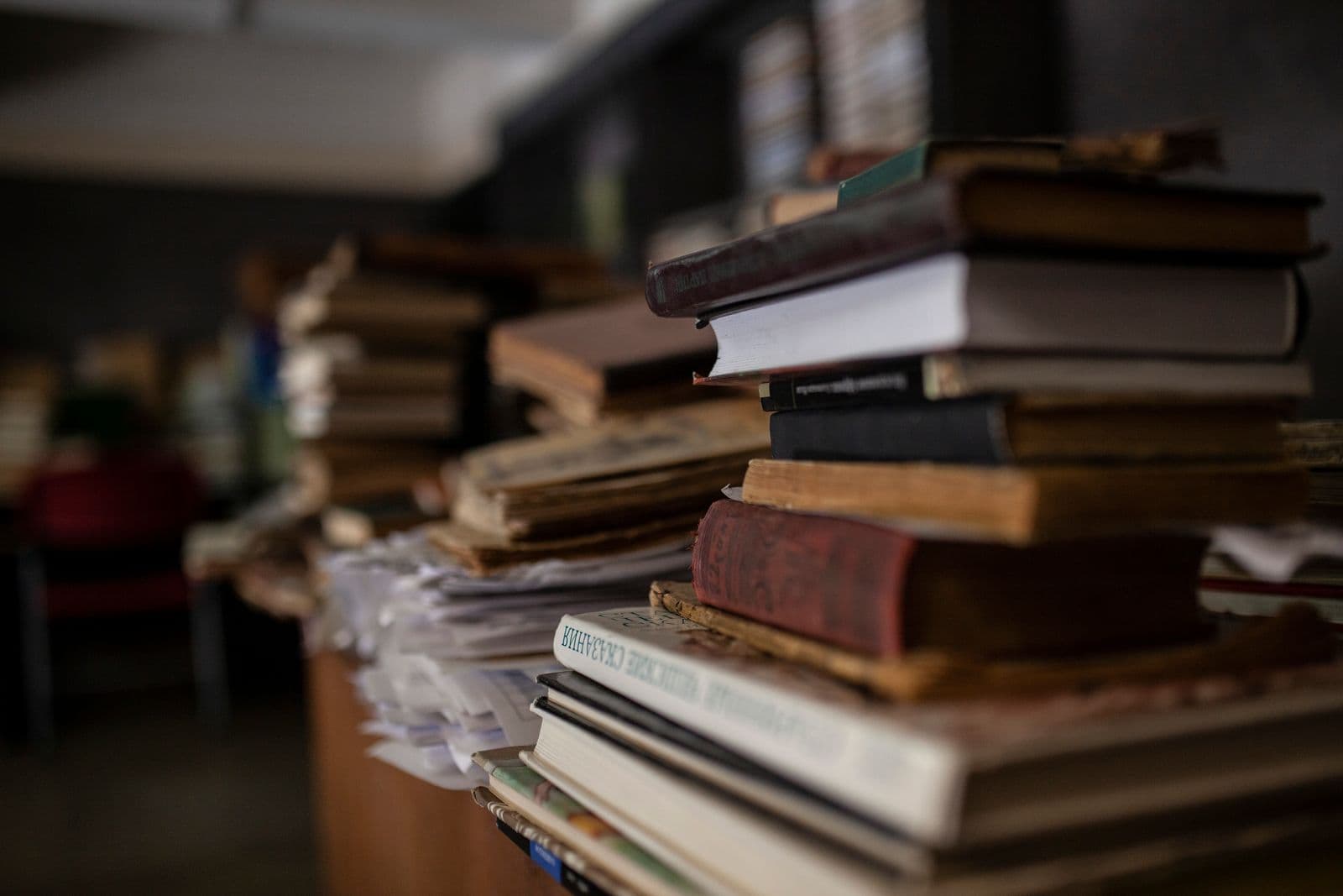 Reference books neatly stacked in the RankUp study library